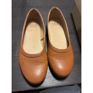Frye Carson Ballet Flats Womens 7.5 Saddle Cognac Stretch Classic